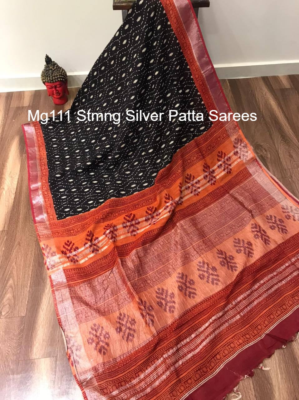 Mg111 Stmng Silver Patta Sarees