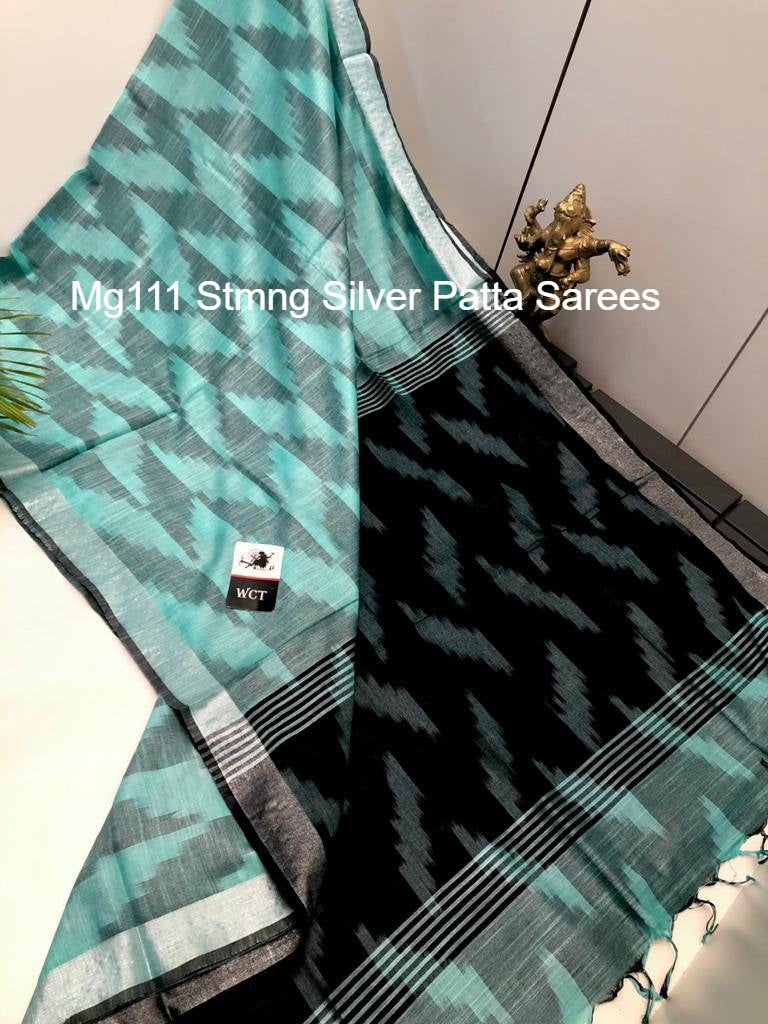 Mg111 Stmng Silver Patta Sarees