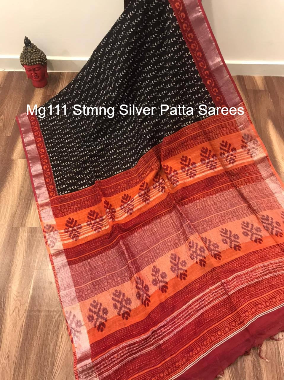 Mg111 Stmng Silver Patta Sarees