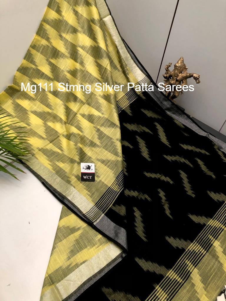 Mg111 Stmng Silver Patta Sarees