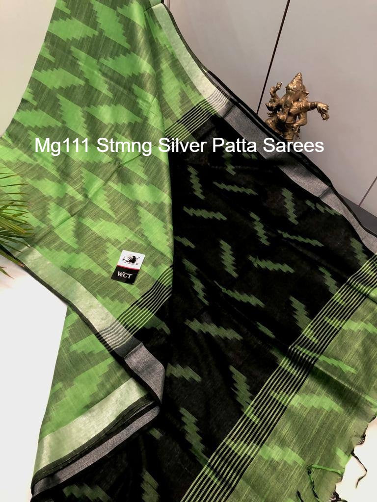 Mg111 Stmng Silver Patta Sarees