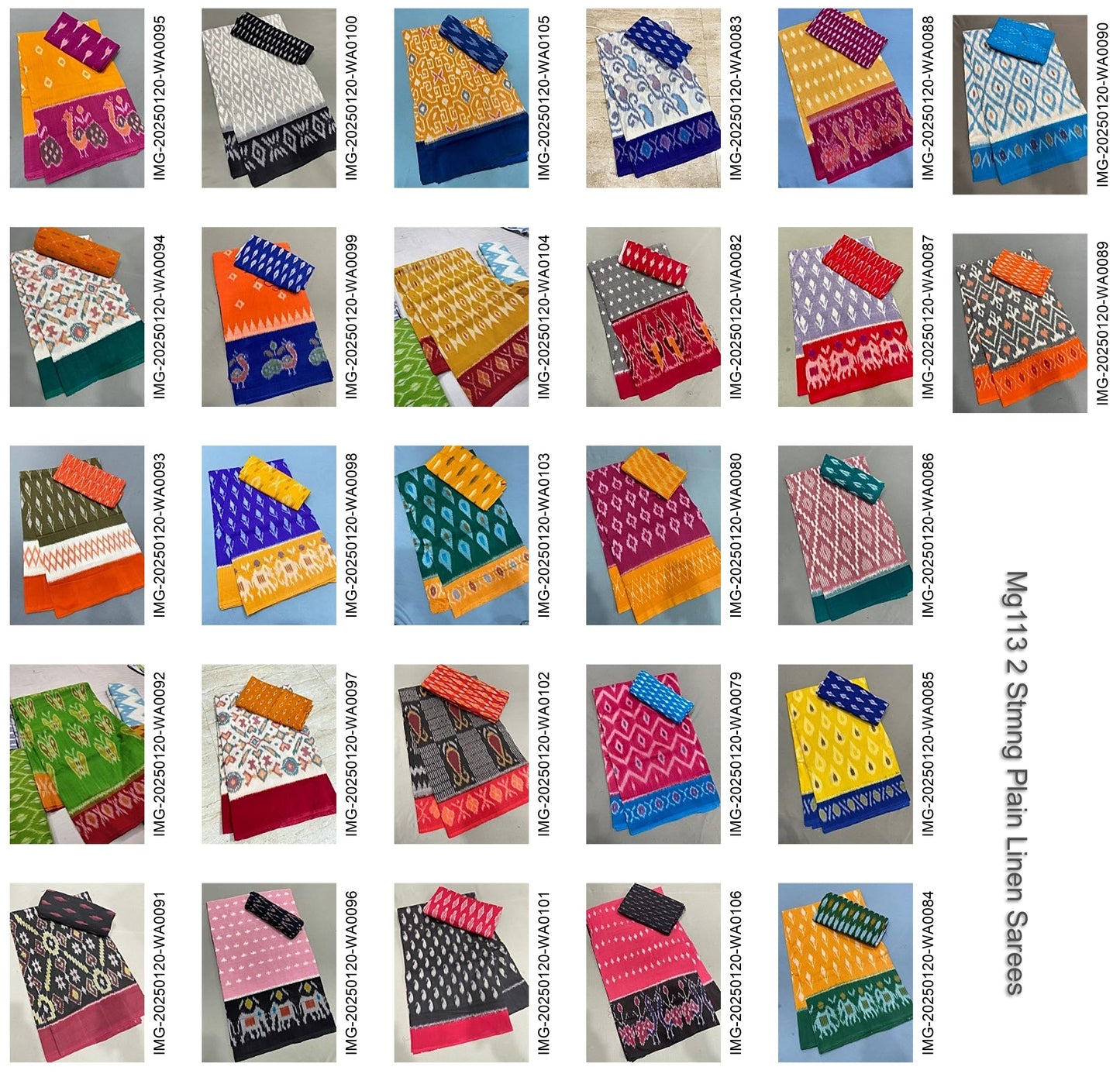 Mg113 2 Stmng Plain Linen Sarees