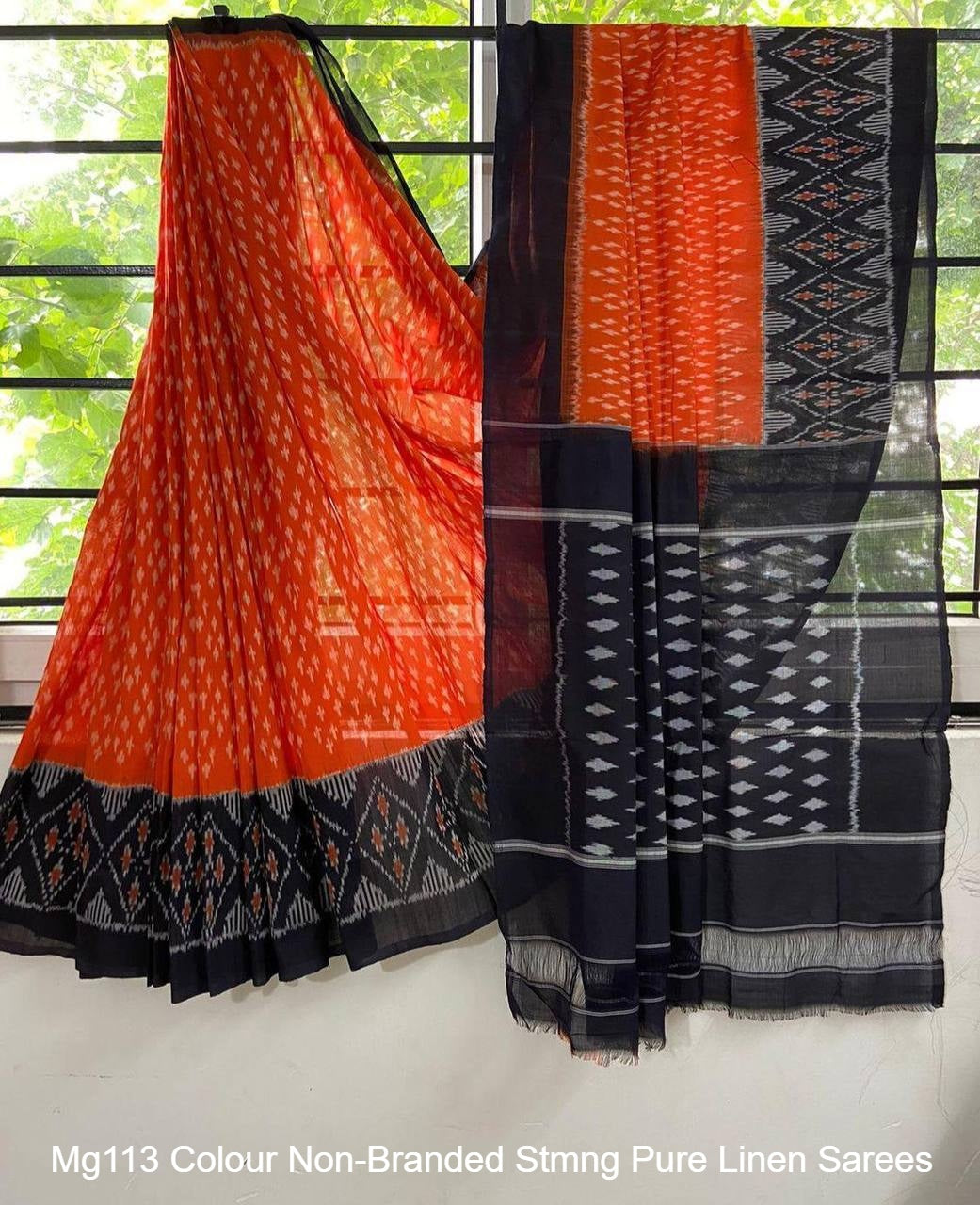 Mg113 Colour Non-Branded Stmng Pure Linen Sarees