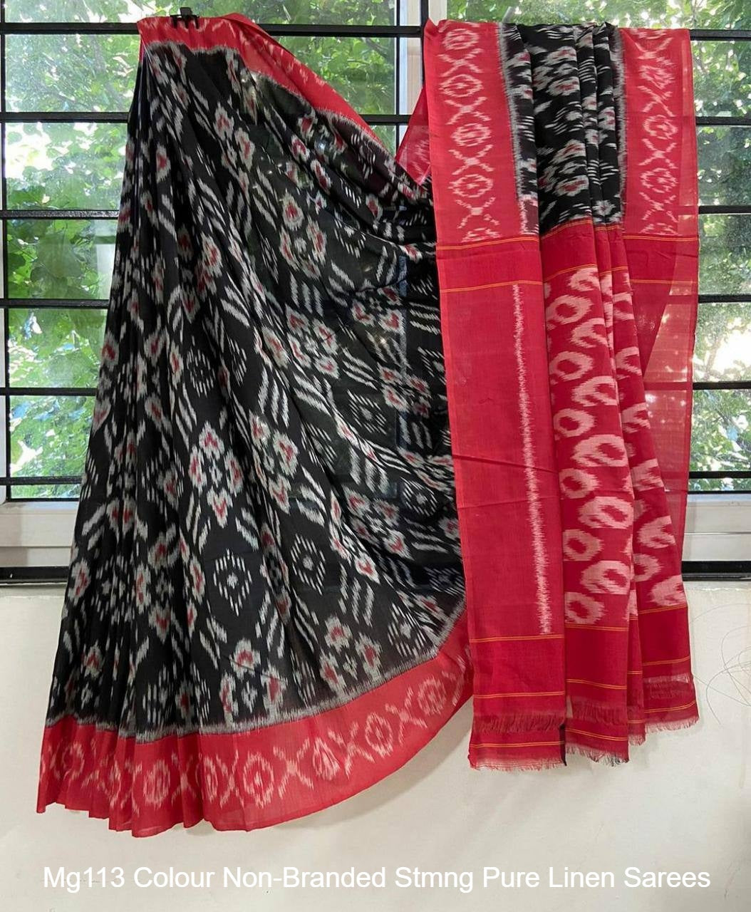 Mg113 Colour Non-Branded Stmng Pure Linen Sarees