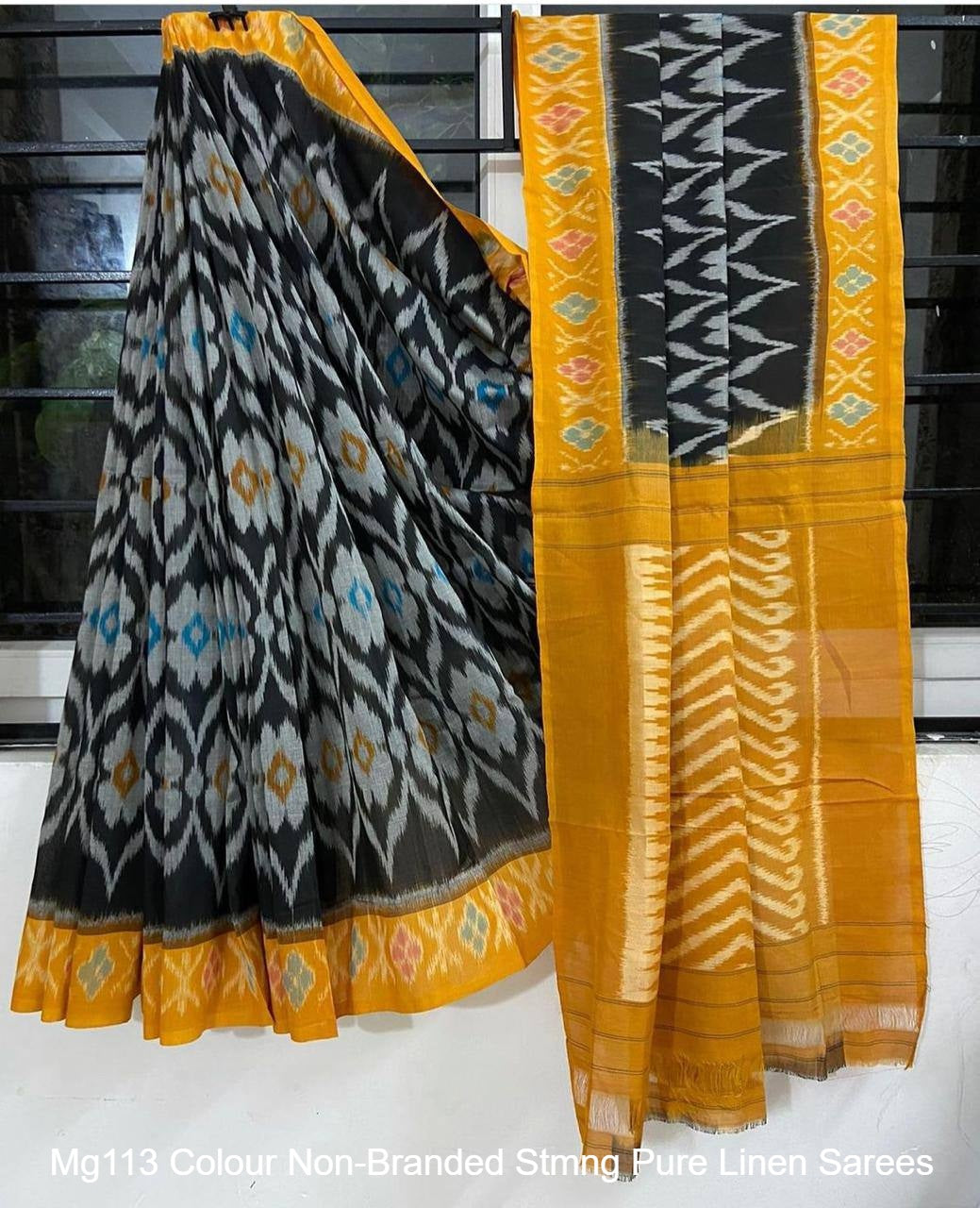 Mg113 Colour Non-Branded Stmng Pure Linen Sarees