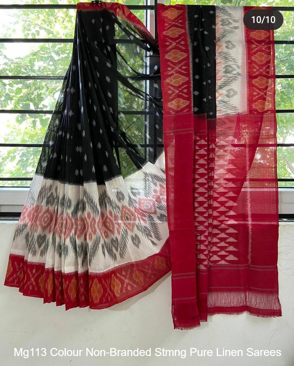 Mg113 Colour Non-Branded Stmng Pure Linen Sarees