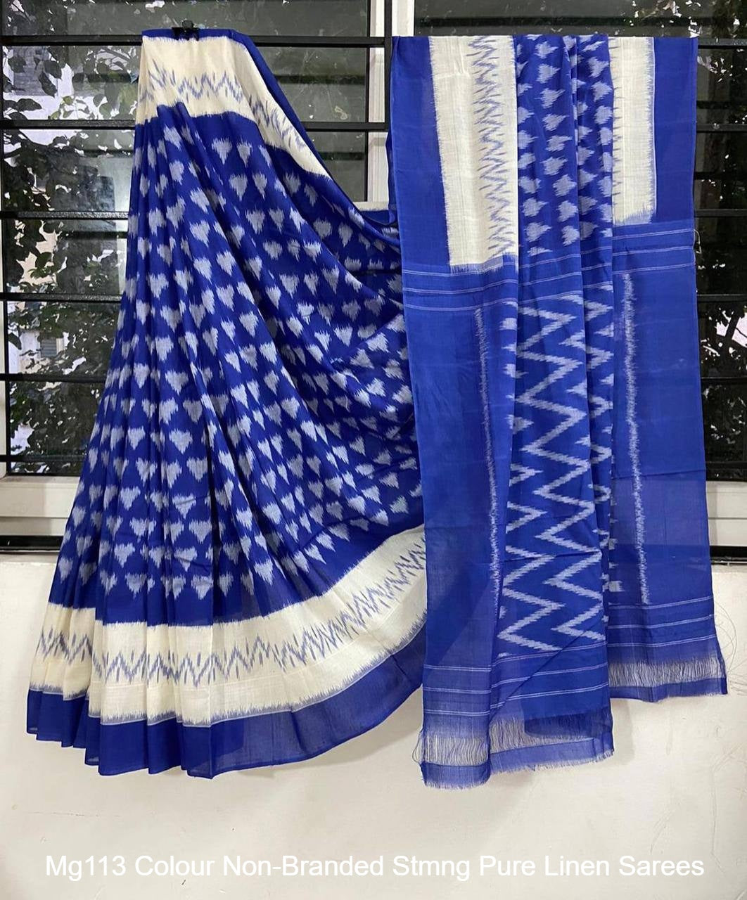 Mg113 Colour Non-Branded Stmng Pure Linen Sarees