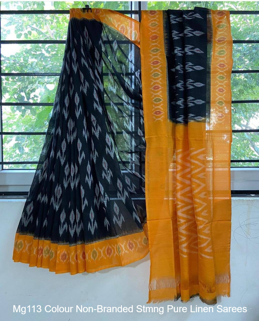 Mg113 Colour Non-Branded Stmng Pure Linen Sarees