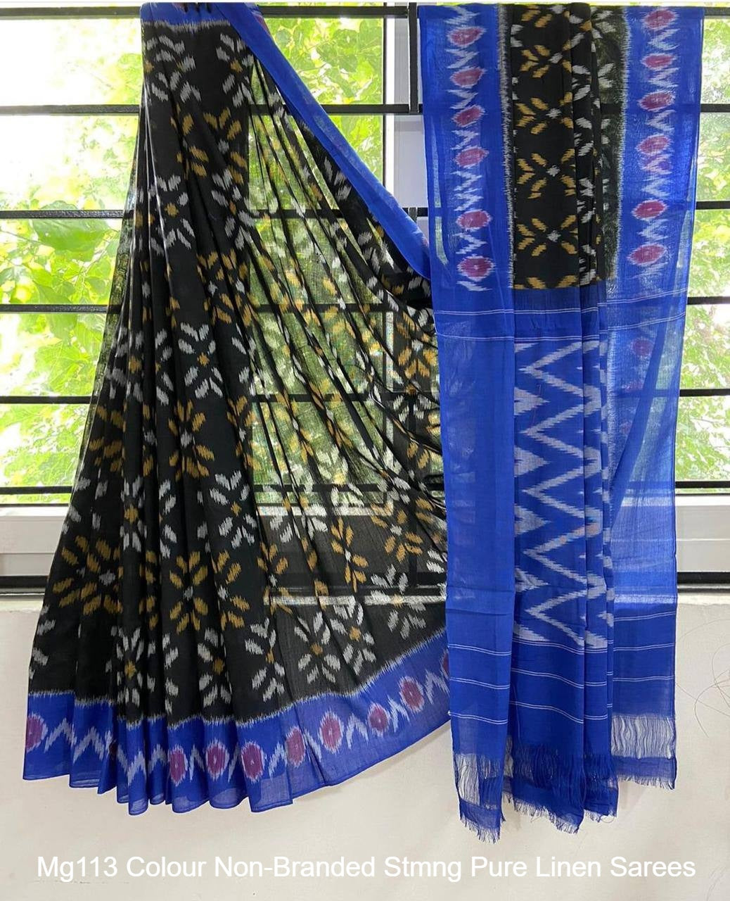 Mg113 Colour Non-Branded Stmng Pure Linen Sarees