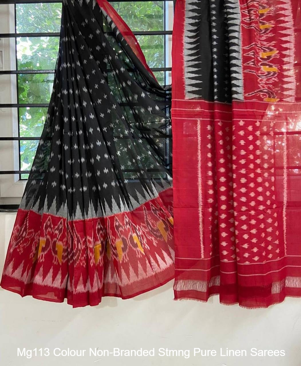 Mg113 Colour Non-Branded Stmng Pure Linen Sarees