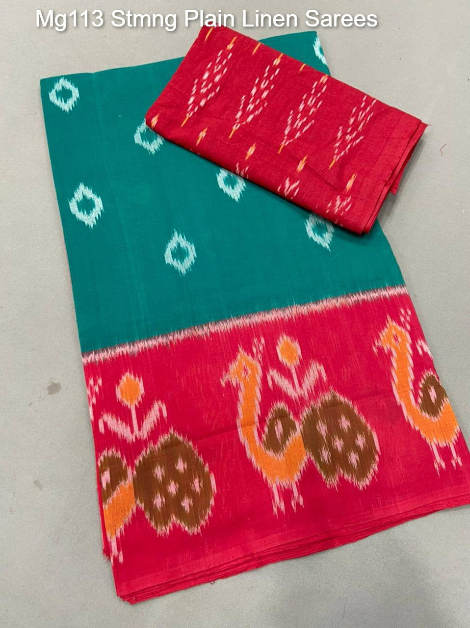 Mg113 Stmng Plain Linen Sarees