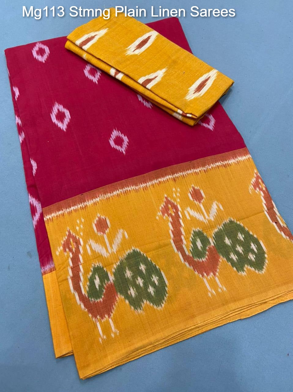 Mg113 Stmng Plain Linen Sarees