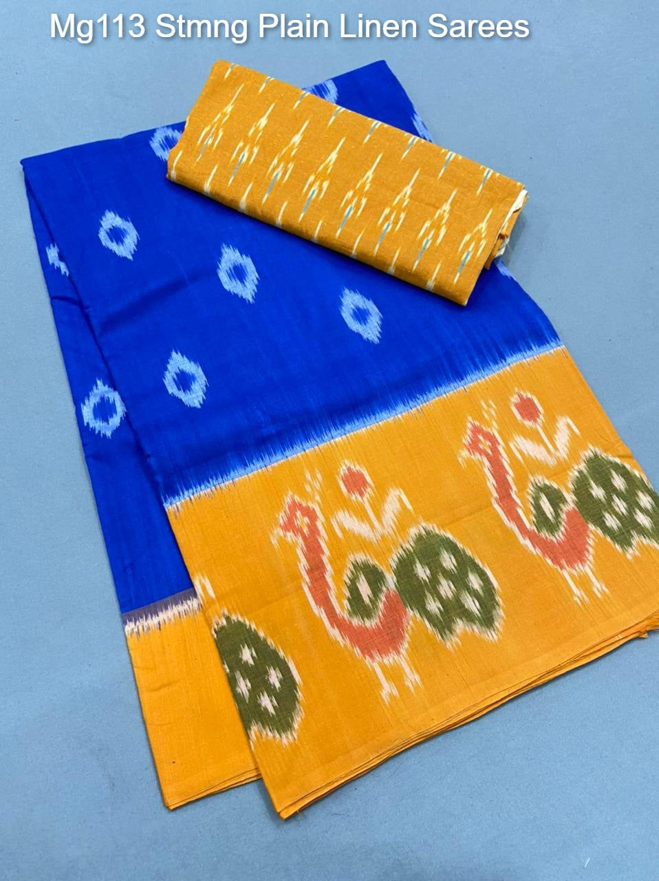 Mg113 Stmng Plain Linen Sarees