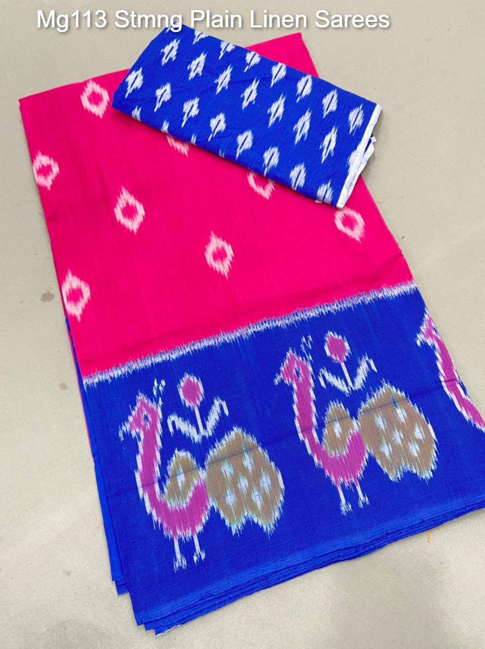 Mg113 Stmng Plain Linen Sarees