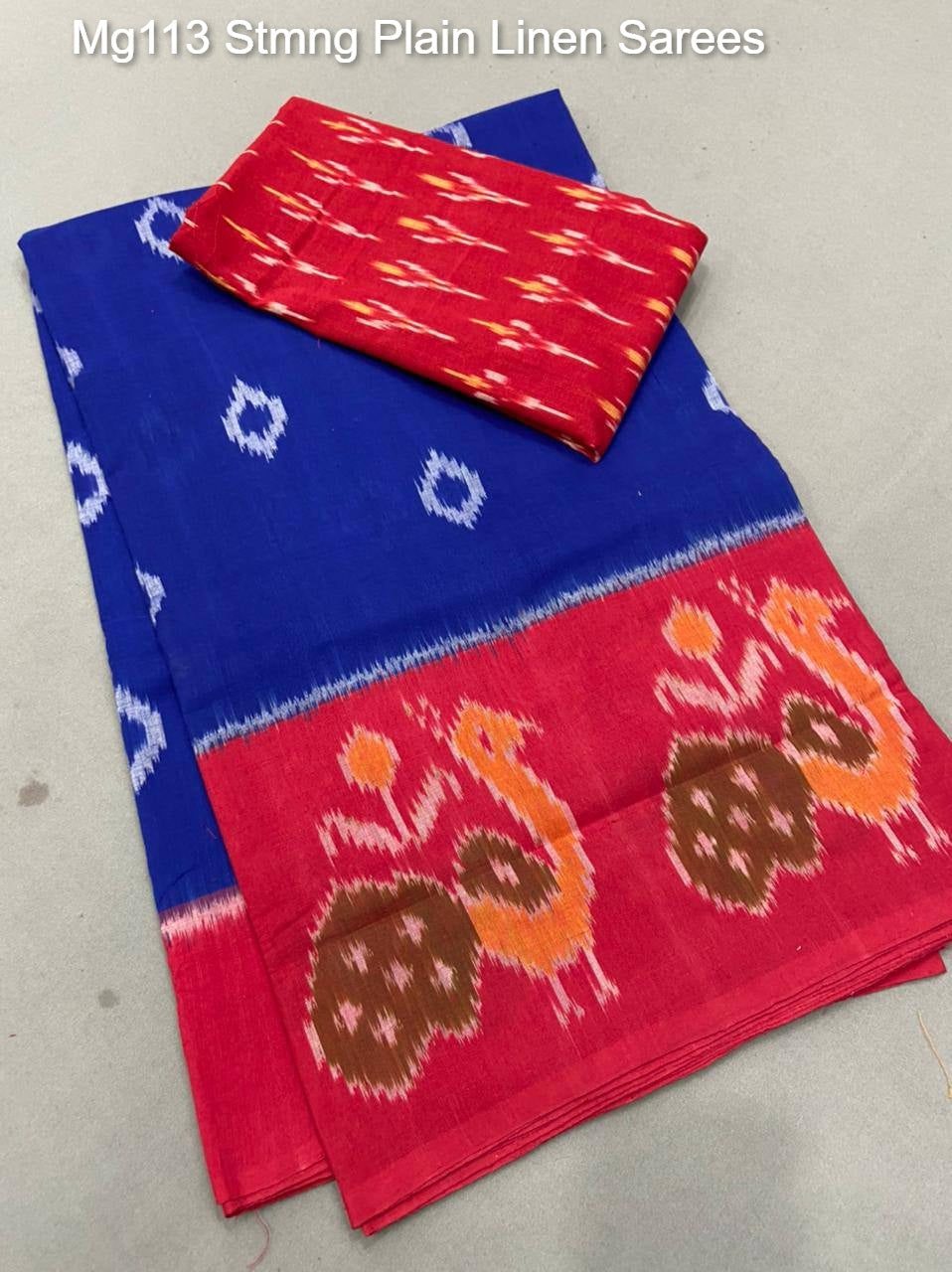 Mg113 Stmng Plain Linen Sarees