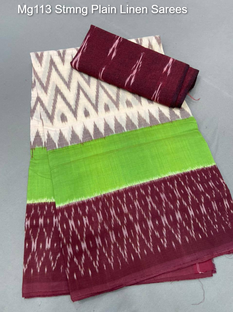 Mg113 Stmng Plain Linen Sarees