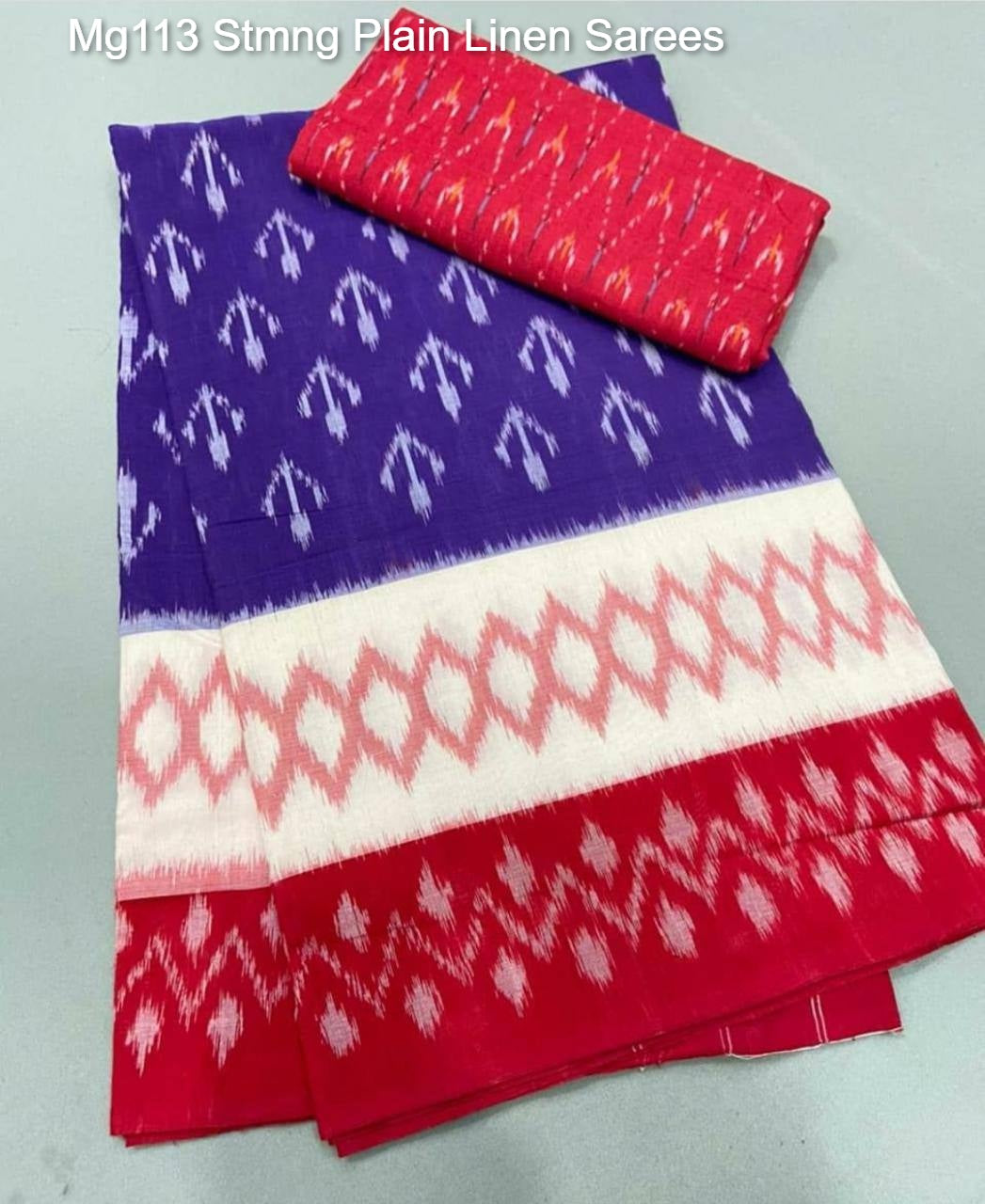 Mg113 Stmng Plain Linen Sarees