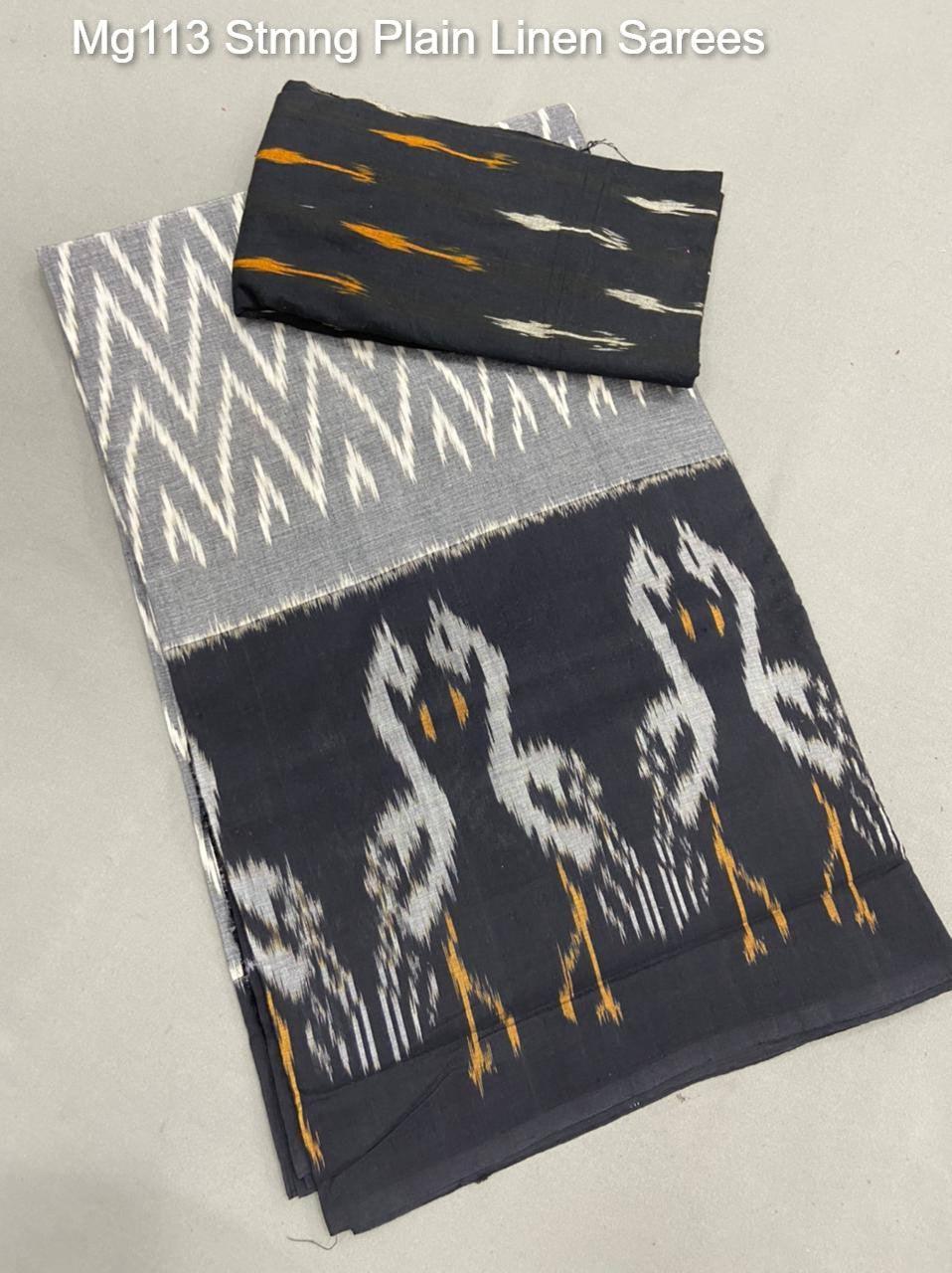Mg113 Stmng Plain Linen Sarees