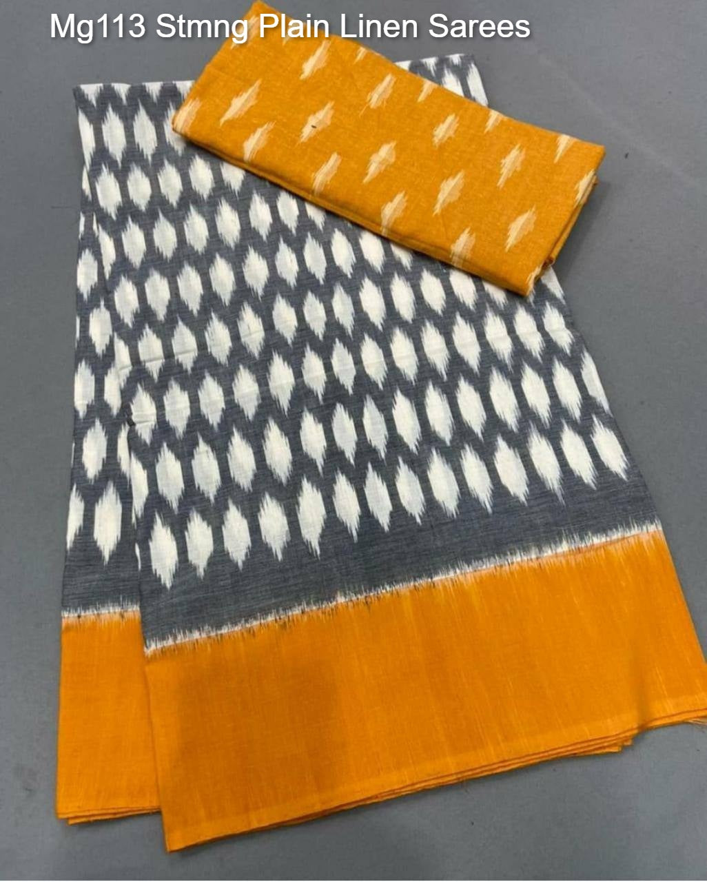 Mg113 Stmng Plain Linen Sarees