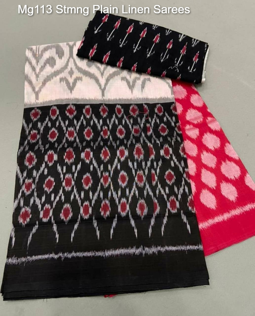 Mg113 Stmng Plain Linen Sarees