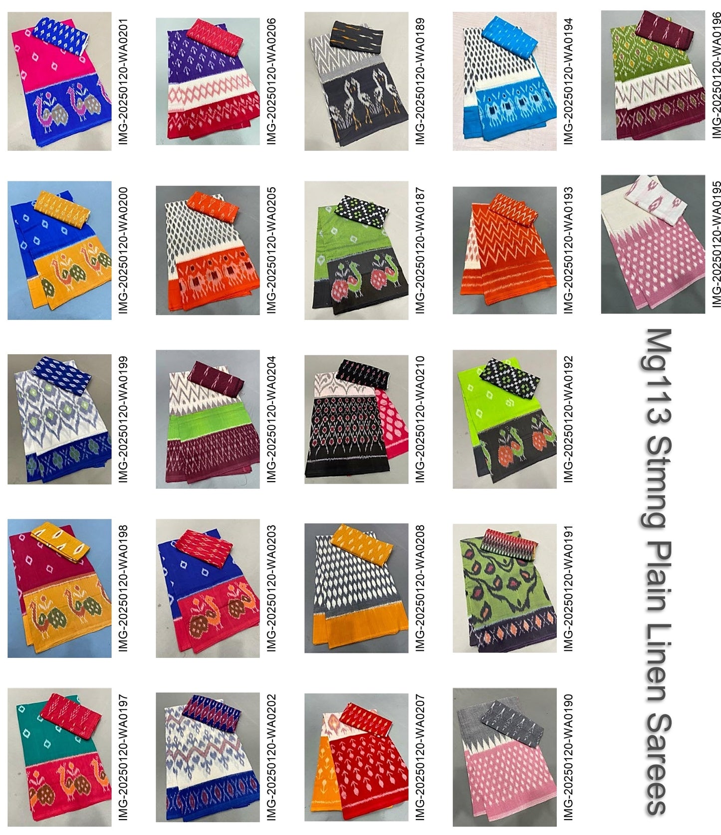 Mg113 Stmng Plain Linen Sarees