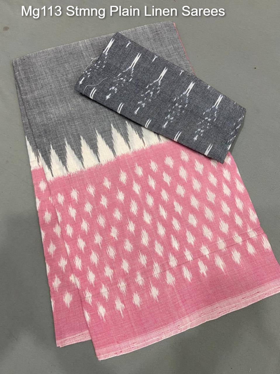 Mg113 Stmng Plain Linen Sarees