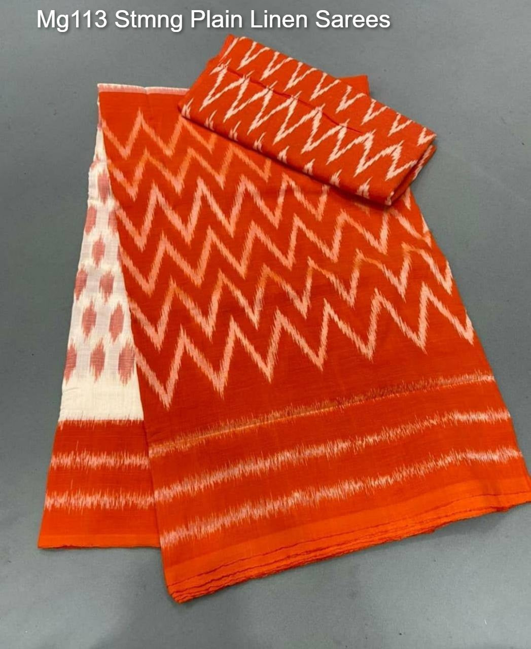 Mg113 Stmng Plain Linen Sarees