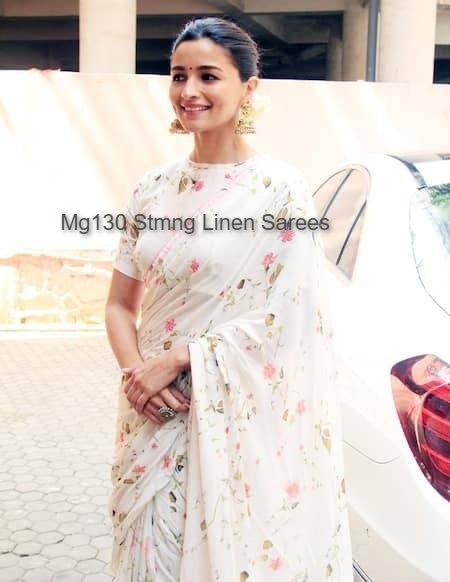 Mg130 Stmng Linen Sarees