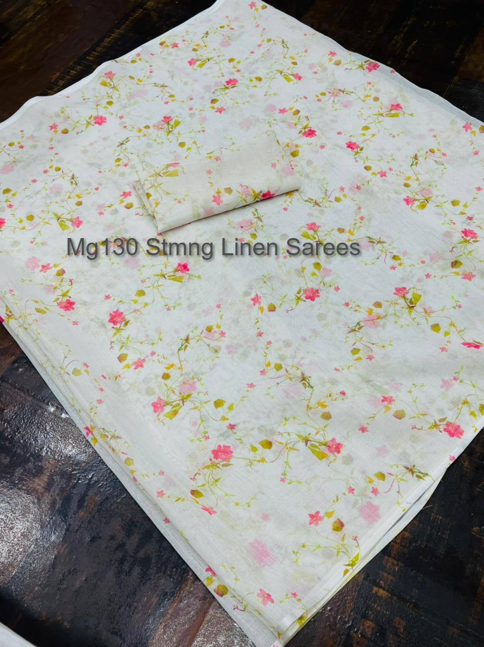 Mg130 Stmng Linen Sarees