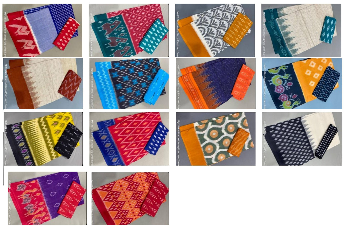 Mg135 Non-Branded Stmng Pure Linen Sarees