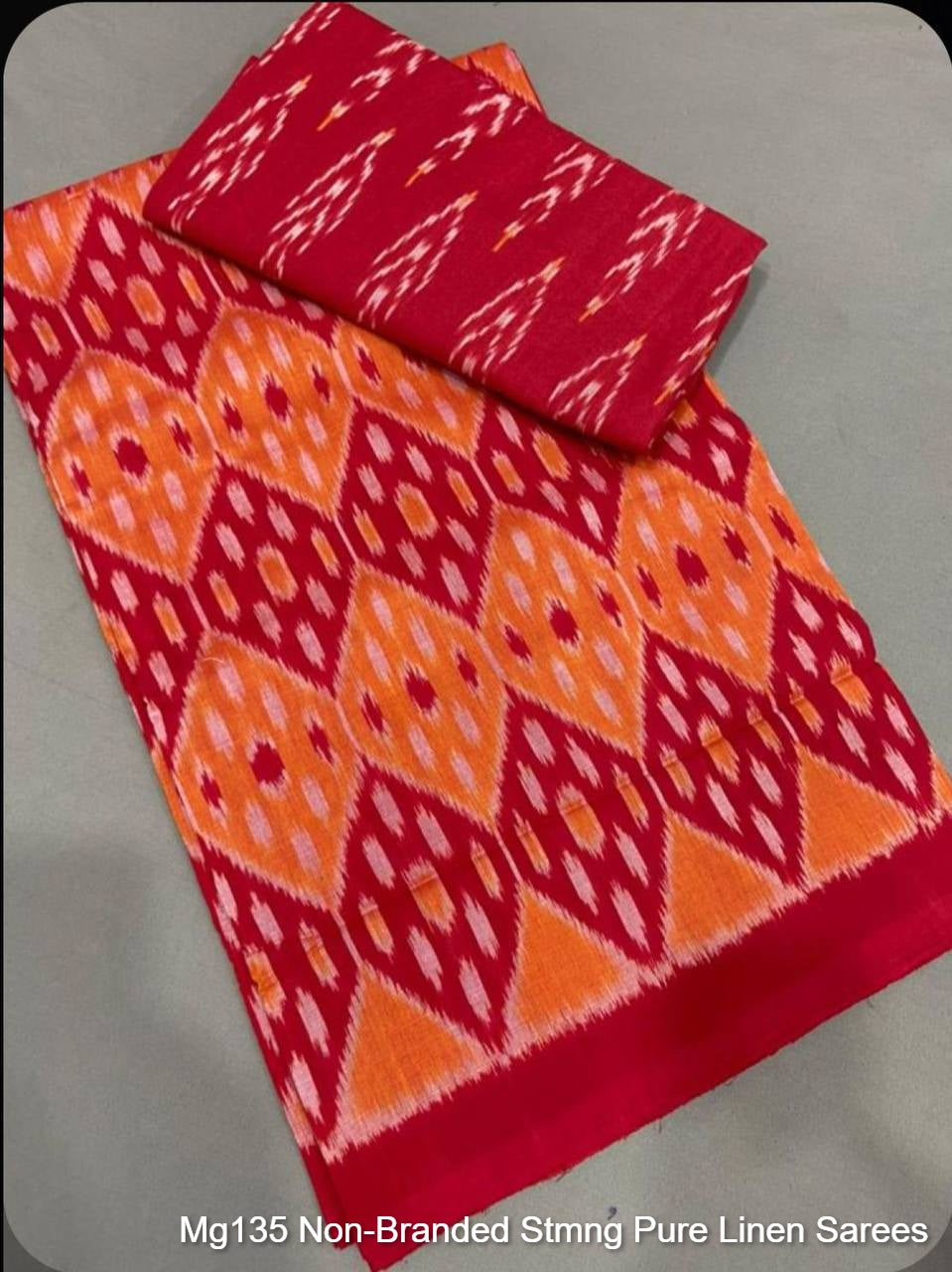 Mg135 Non-Branded Stmng Pure Linen Sarees