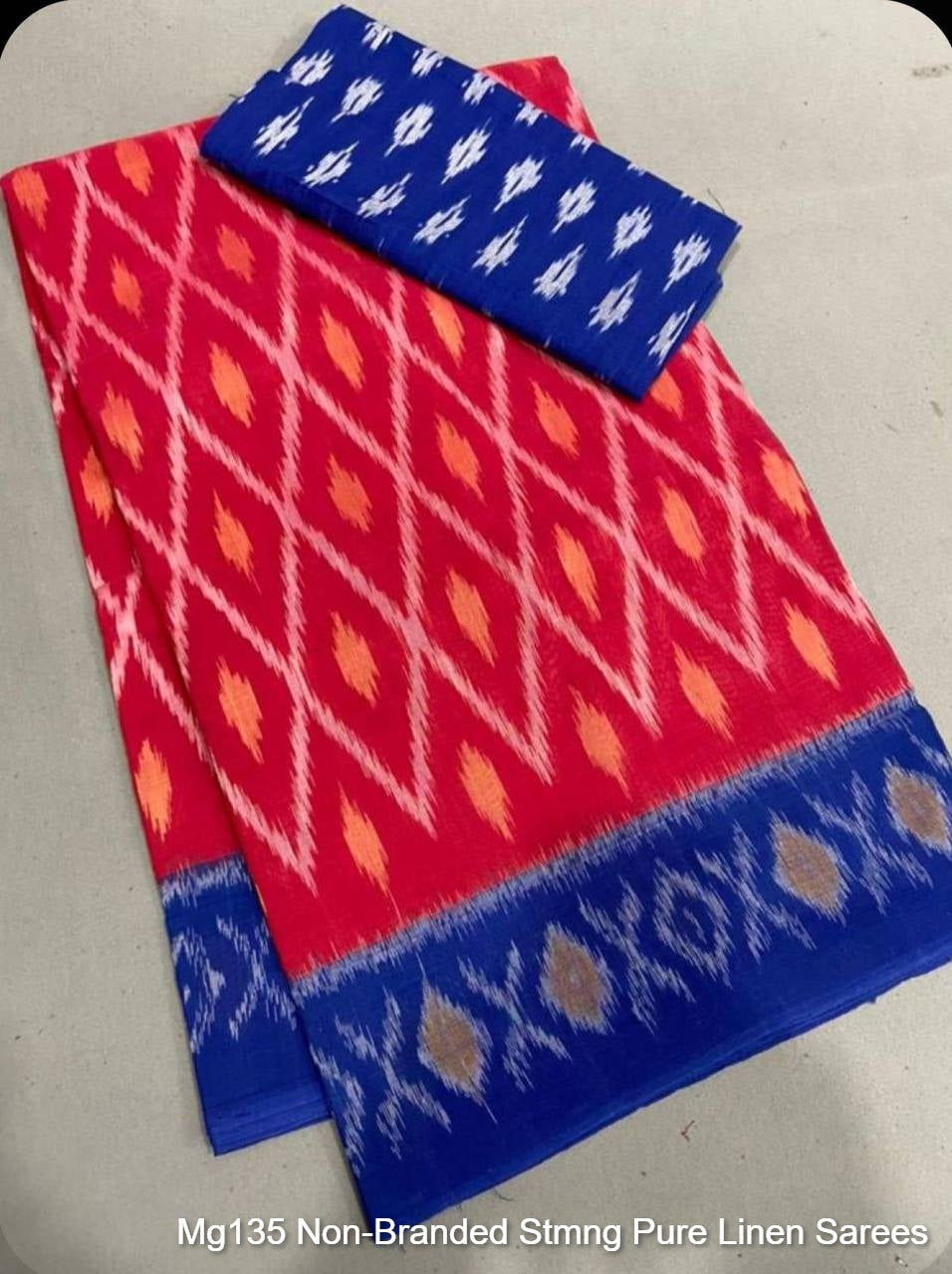 Mg135 Non-Branded Stmng Pure Linen Sarees