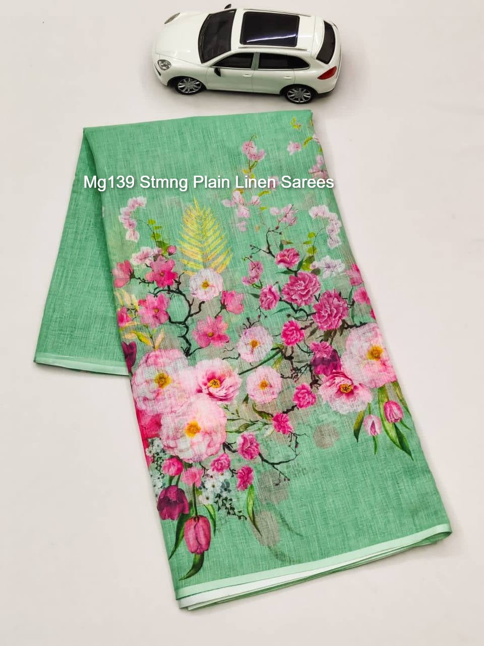 Mg139 Stmng Plain Linen Sarees