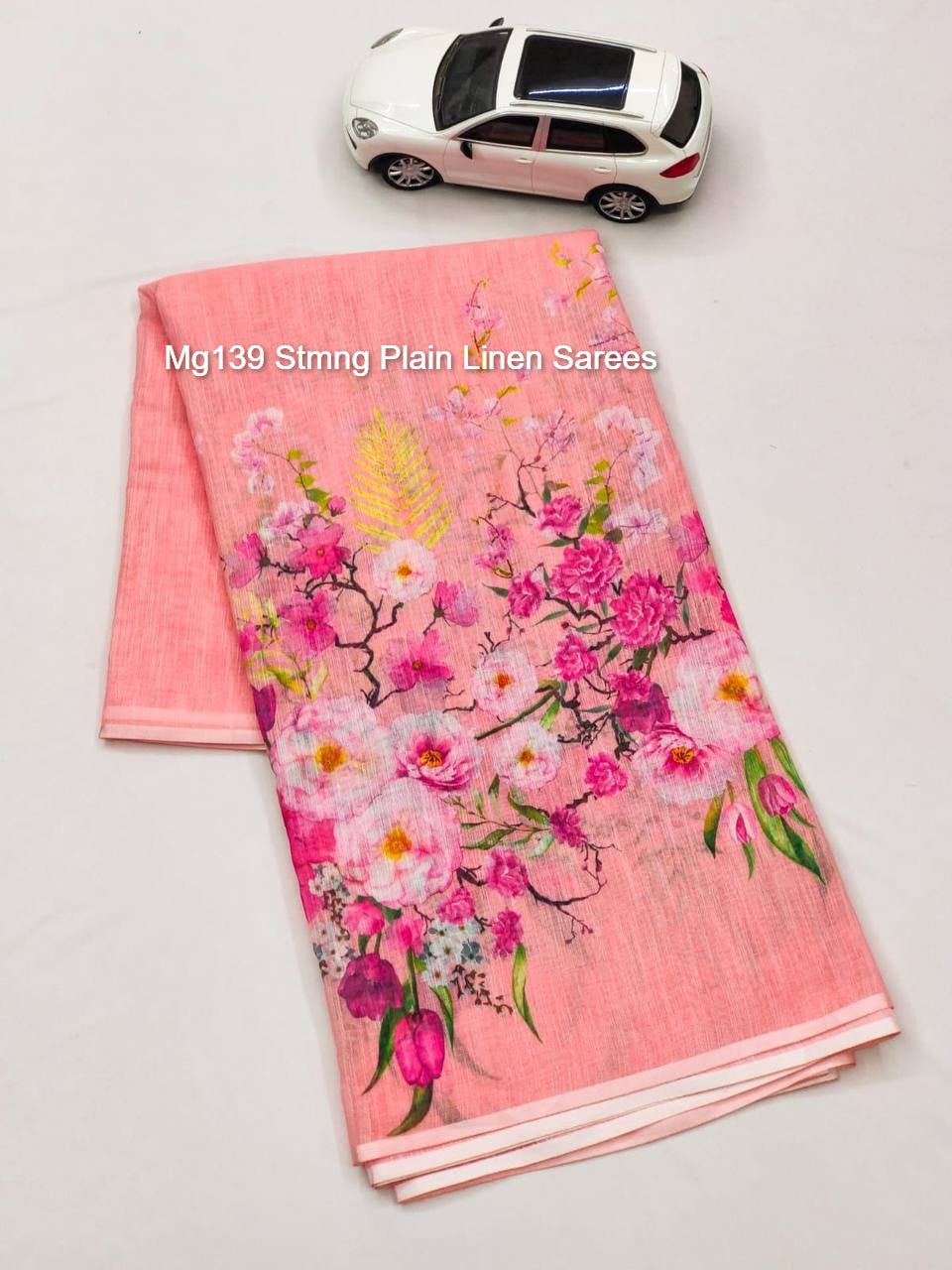 Mg139 Stmng Plain Linen Sarees