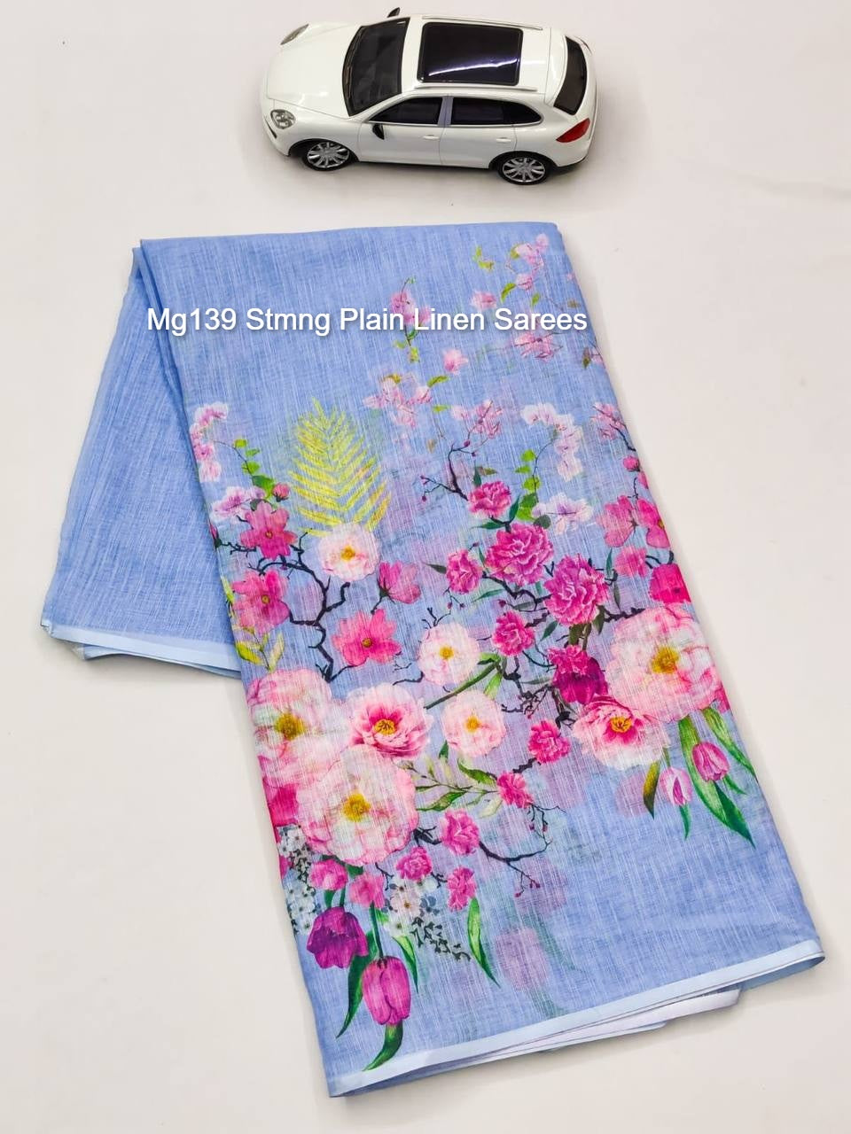 Mg139 Stmng Plain Linen Sarees