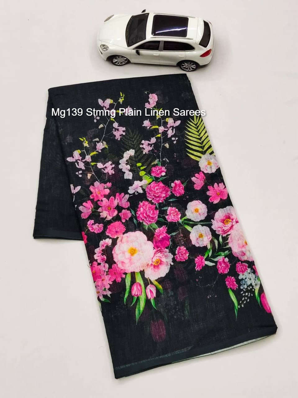 Mg139 Stmng Plain Linen Sarees