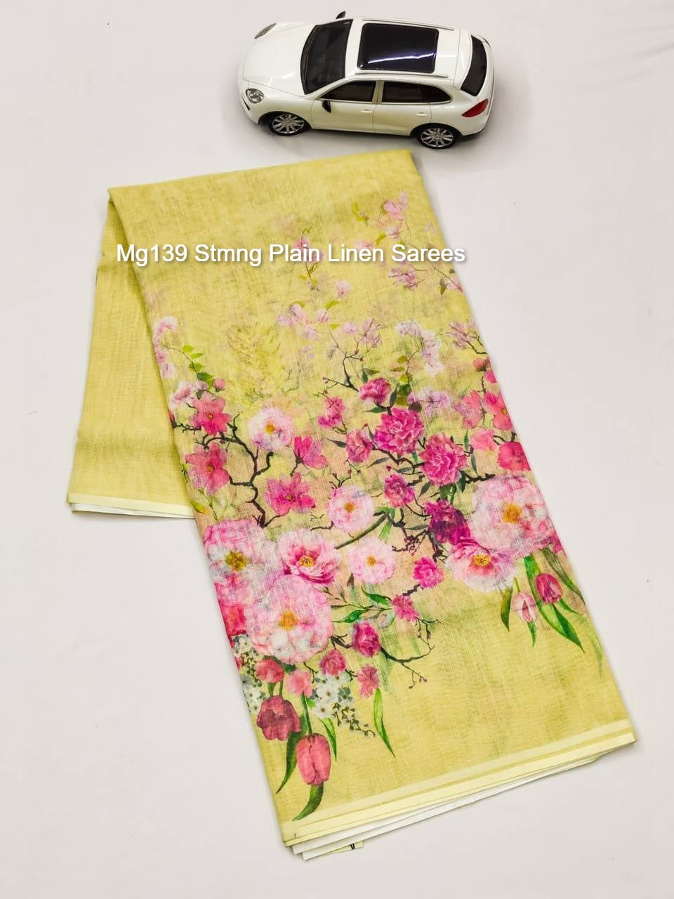 Mg139 Stmng Plain Linen Sarees