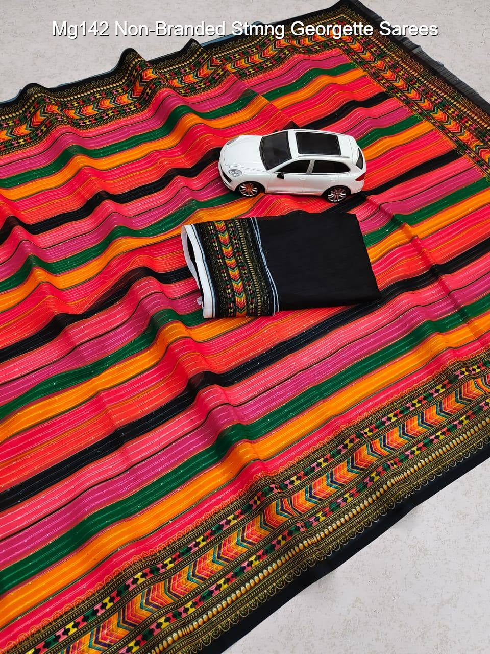 Mg142 Non-Branded Stmng Georgette Sarees