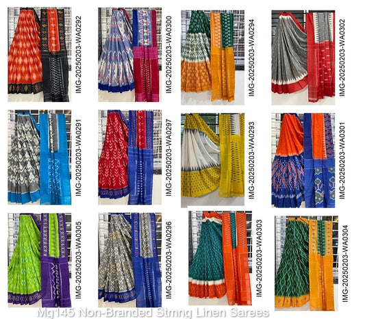 Mg145 Non-Branded Stmng Linen Sarees