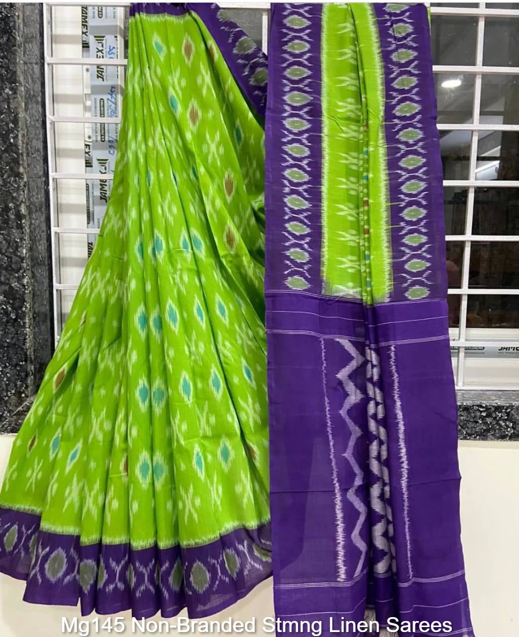 Mg145 Non-Branded Stmng Linen Sarees