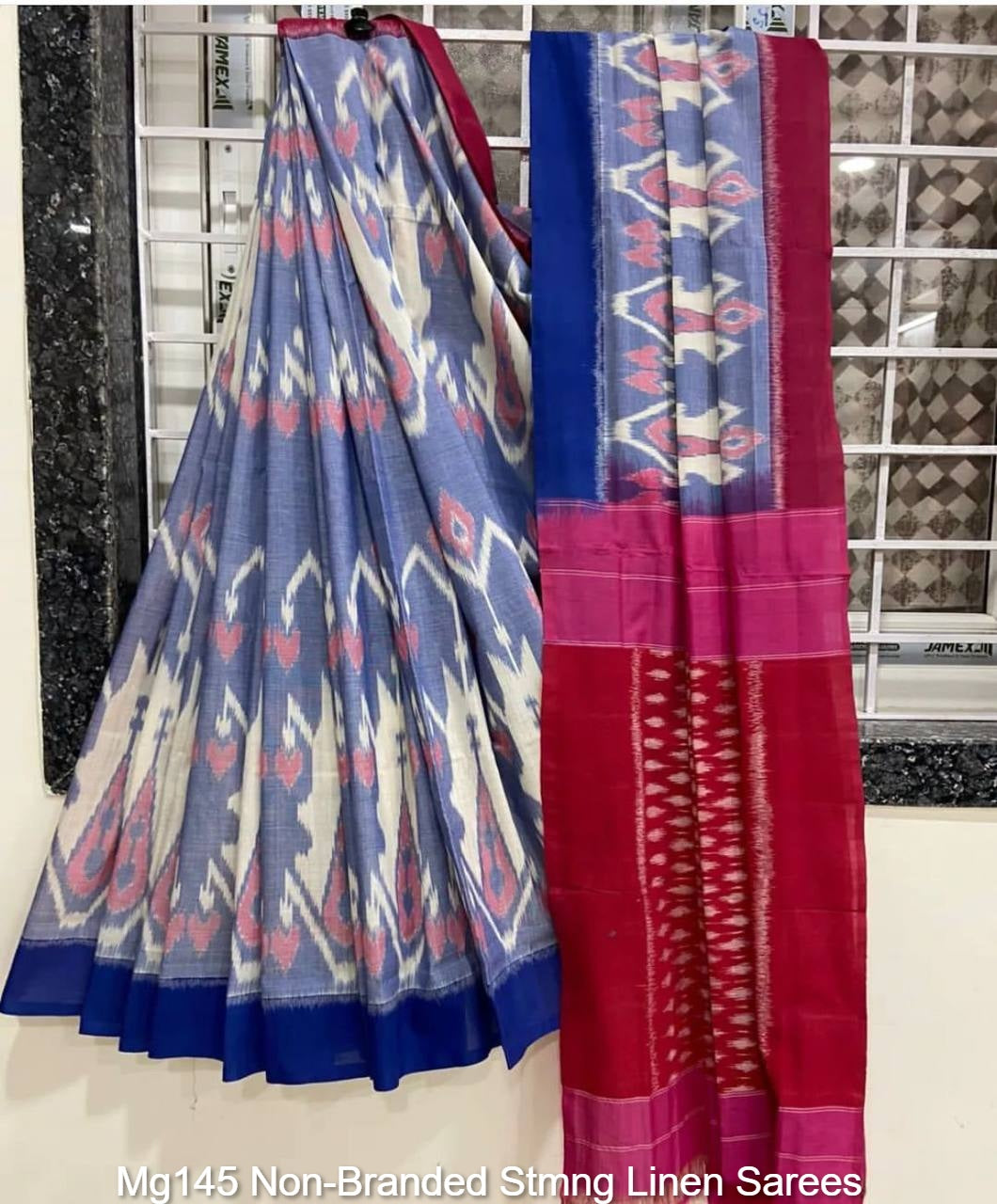 Mg145 Non-Branded Stmng Linen Sarees