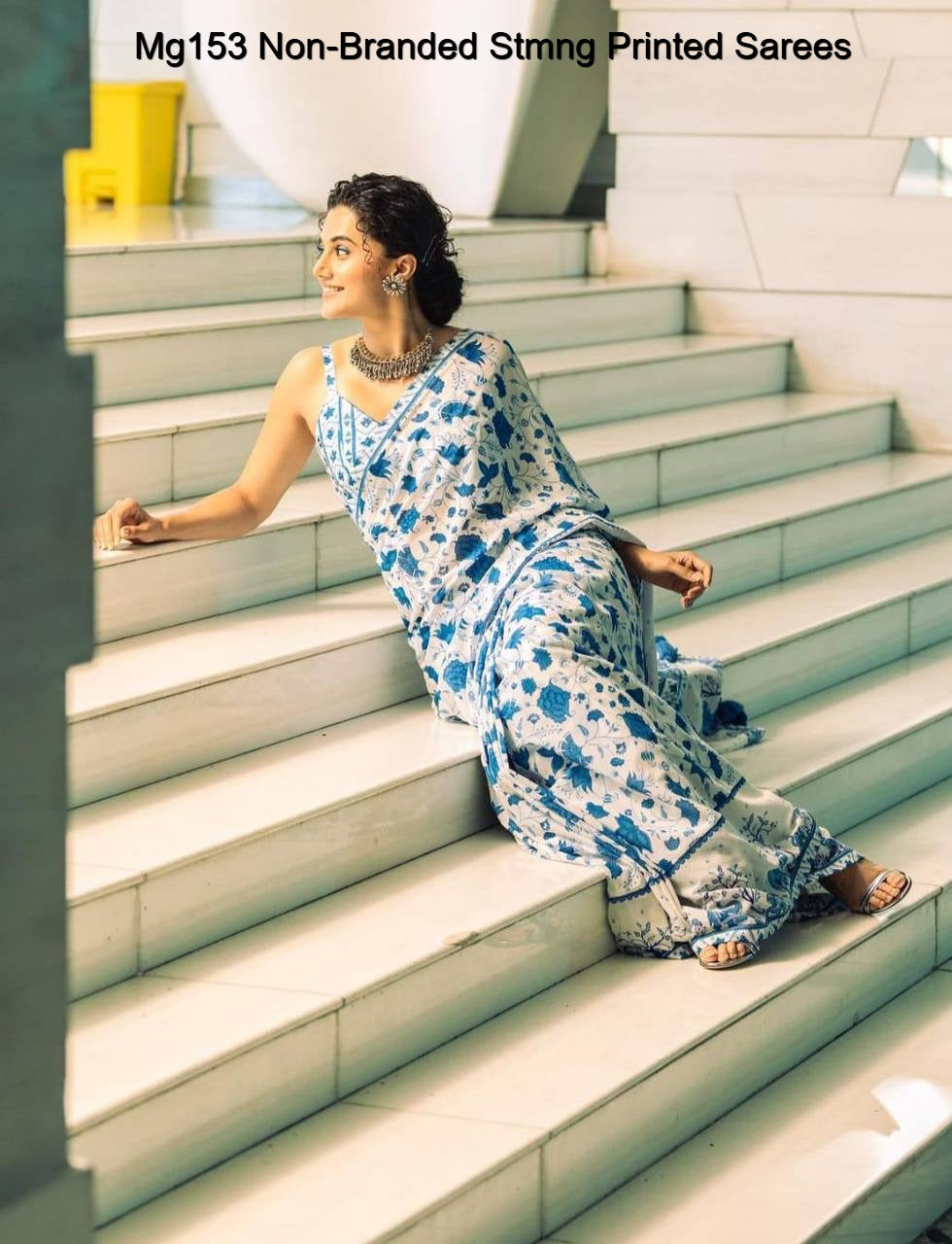 Mg153 Non-Branded Stmng Printed Sarees