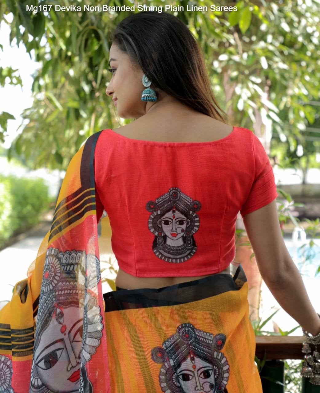 Mg167 Devika Non-Branded Stmng Plain Linen Sarees