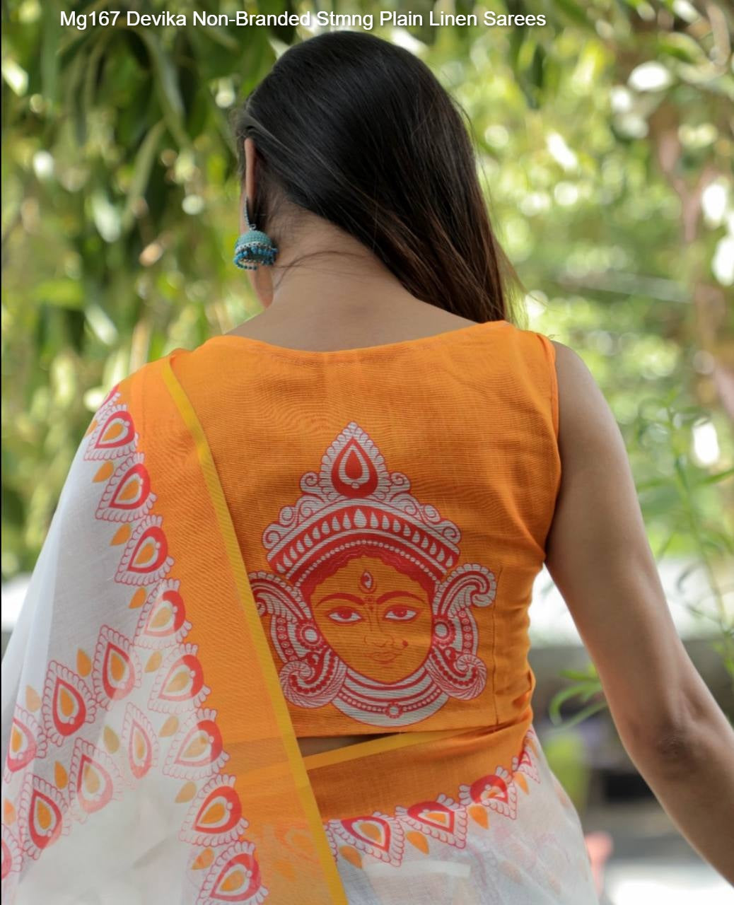 Mg167 Devika Non-Branded Stmng Plain Linen Sarees