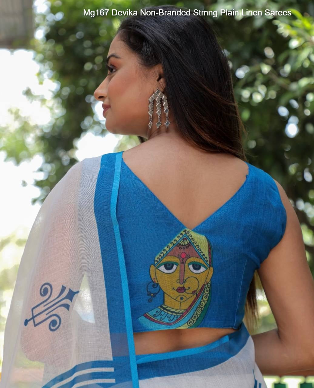 Mg167 Devika Non-Branded Stmng Plain Linen Sarees