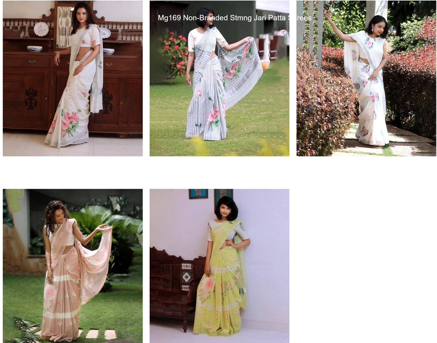 Mg169 Non-Branded Stmng Jari Patta Sarees