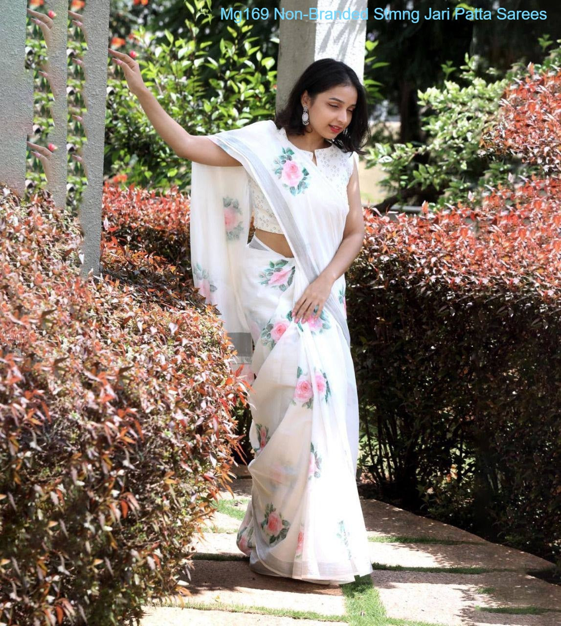 Mg169 Non-Branded Stmng Jari Patta Sarees