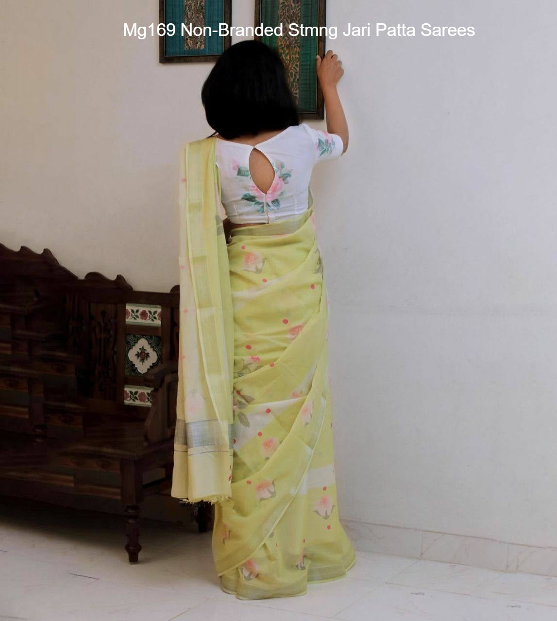 Mg169 Non-Branded Stmng Jari Patta Sarees