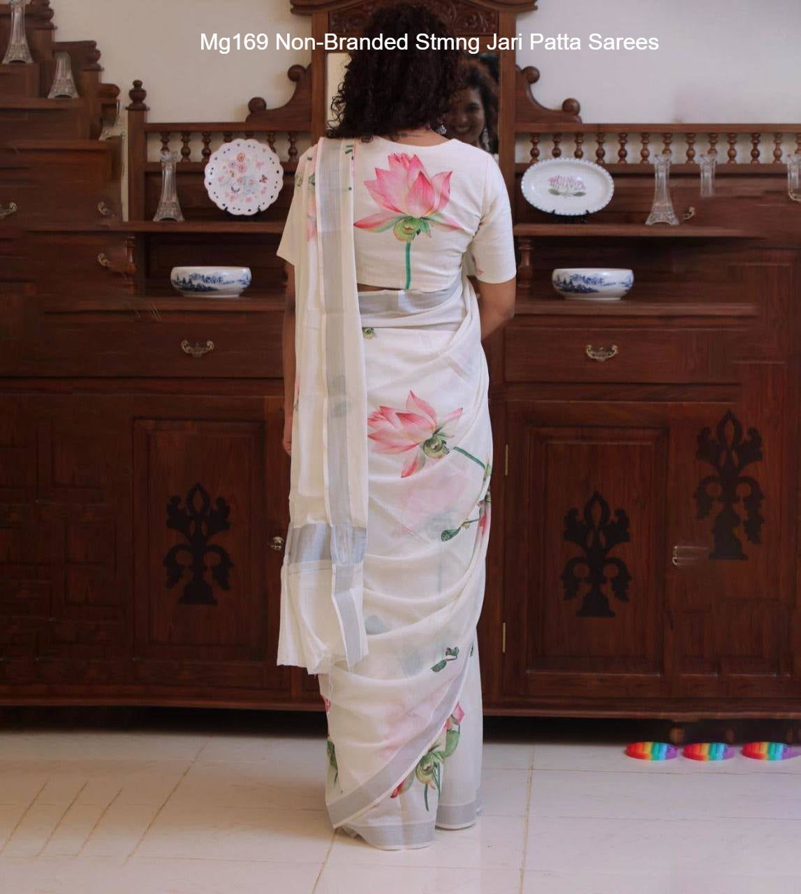 Mg169 Non-Branded Stmng Jari Patta Sarees