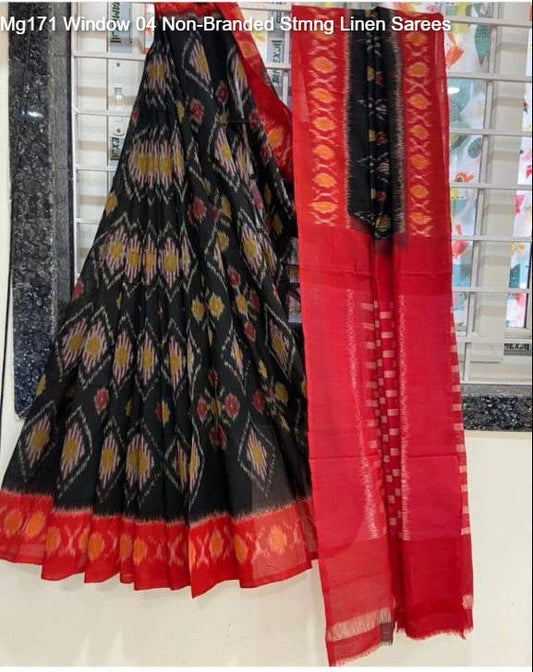 Mg171 Window 04 Non-Branded Stmng Linen Sarees